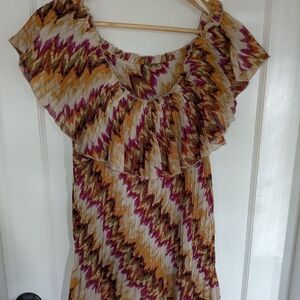 Multicolor Ruffle Women's Top